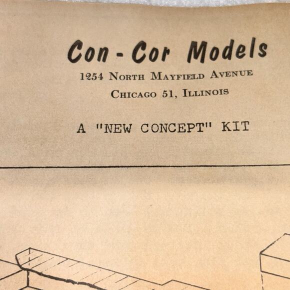 Con-Cor Models 40 Ton U S R A Box Car New Concept Kit Instructions Orig Box '50s - Picture 5 of 8